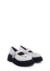 Renegade-56 Cat Mary Janes- White
