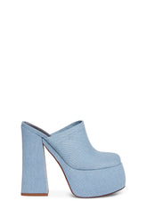 Beyza-2 Platform Mules - Denim