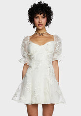 Sweetheart Portrait Mini Dress - White