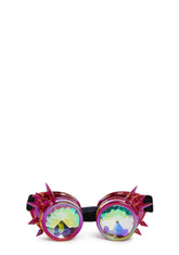 Kaleidoscope Eyes Spiked Goggles - Oil Slick