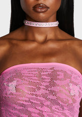 Neon Rhinestone Patent Choker