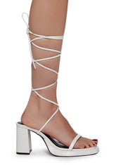 Jaipur Block Heels- White