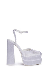 Moonchild Satin Platform Heels - White