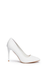 Leader Of The Pack Pointed Heels - White