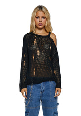 Avril Distressed Knit Sweater