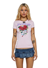 Diamond Flower Fitted Tee