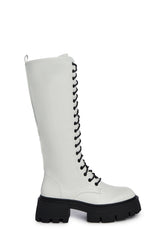 Never Better Combat Boots - White