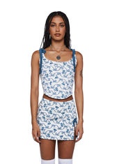 Jatmi Corset Top - White/Blue