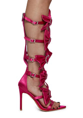 Meet The Beau Satin Heels - Pink
