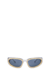 Speed Past You Rhinestone Sunglasses - Silver
