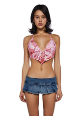 Carefree Soul Halter Top - Pink