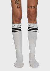 Serious Business Knee-High Socks - White