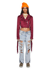 Rebel Takeover Fringe Moto Jacket