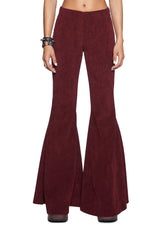 Never Mind Flared Pants - Burgundy