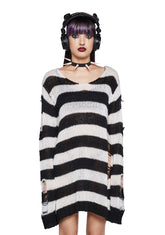 Darling Of Darkness Striped Sweater