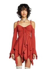 F is For Fairies Handkerchief Dress - Rust