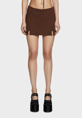 Under The Boardwalk Mini Skort - Dark Brown