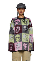 Skull Tile Knit Sweater