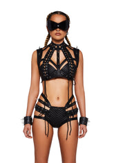 Spiked Rude Awakening Harness Bra Top