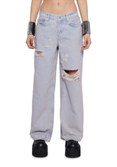 Pink Wash Distressed Release Jeans