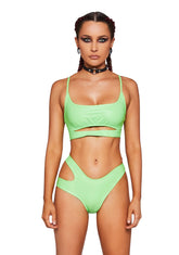 Solar Spice Booty Shorts Set - Neon Green