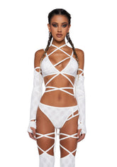 Sun Desires Bra Top And Gloves Set