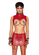 Deadly Dose Snakeskin Harness - Red