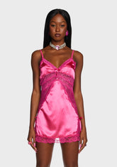 Outdoor Courtship Slip Dress - Dark Pink