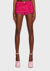 Sassy Ever After Ruffle Shorts - Dark Pink