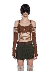 Tempo Lace-Up Bustier And Gloves Set