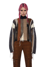 Crafted Patchwork Knit Sweater