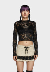 Feelin' Contempt Lace Crop Top