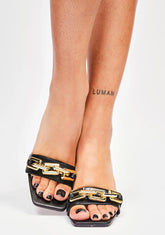 Onyx In The Mix Chain Heels