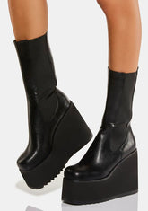 Shy Love Wedge Platform Boots