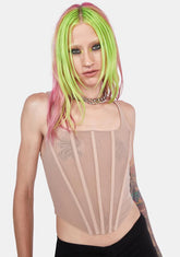 Bare No Comparison Mesh Corset Top