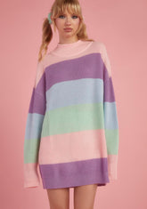 Cotton Candy Kisses Striped Sweater
