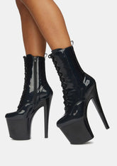 Mya Black Patent Platform Boots