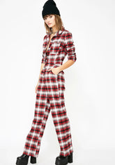 Cozy Daze Plaid Jumpsuit