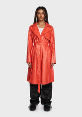 Tangerine Night On The Town Trench Coat