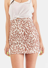 Straight Leopard Mini Skirt