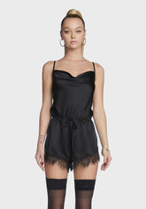 It's A Shame Lace Trim Romper