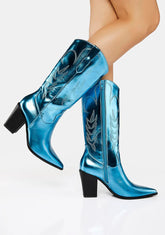 Turquoise Got Range Metallic Cowboy Boots