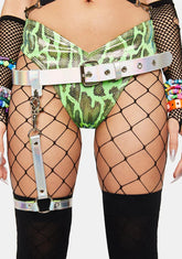 Holographic 1-Leg Garter Harness