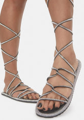 Black Act Of Kindness Wrap Sandals