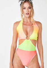 Ombre Plunging One Piece Bikini