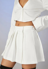 Catching International Flights Pleated Skirt