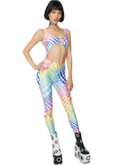 Cut-Out Printed Catsuit