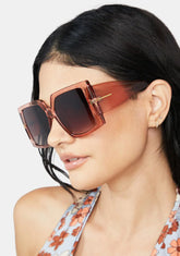 Rose Glam Getter Oversized Square Sunglasses