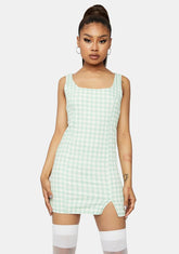 Mint Park Sunshine Gingham Mini Dress