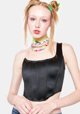 Award Her Satin Corset Crop Top